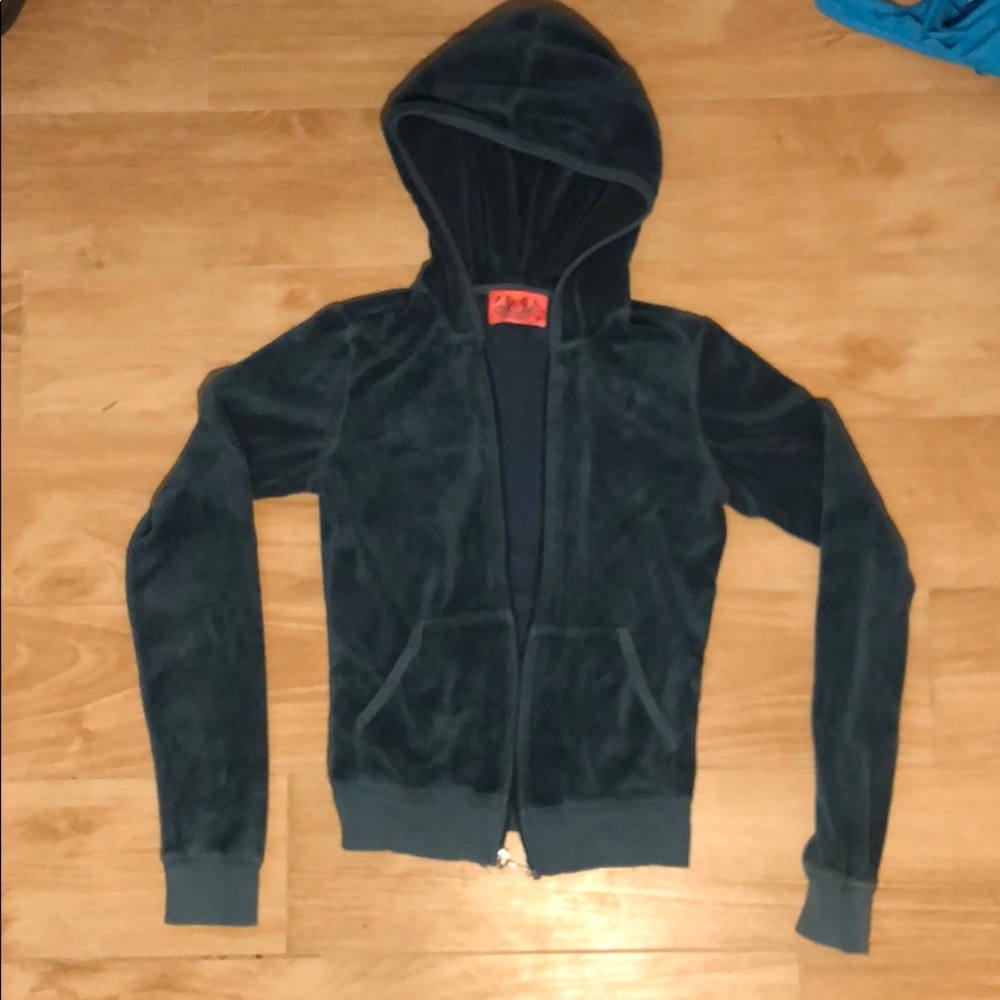 juicy couture blue/green velvet sweater